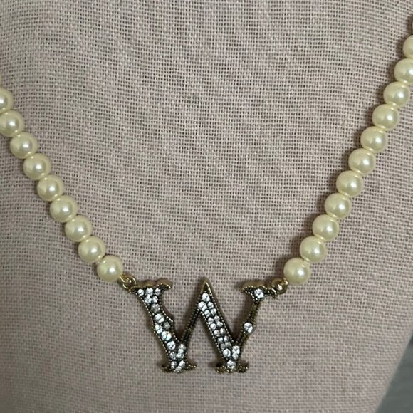 HEIDI DAUS Crystal Accented 18" Initial Beaded Necklace W nwt - Picture 1 of 7